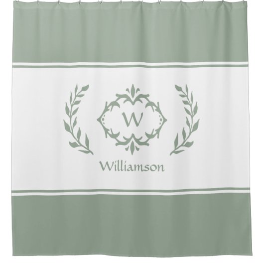 Personalisierter Mit Monogramm Name Anfangsbuchsta Duschvorhang (Vorderseite)