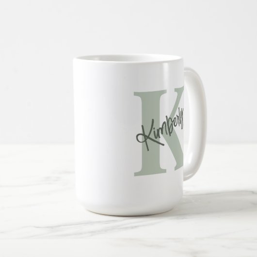 Personalisierter Mit Monogramm Name Kaffeetasse (VorderseiteRechts)