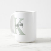 Personalisierter Mit Monogramm Name Kaffeetasse (Vorderseite Links)
