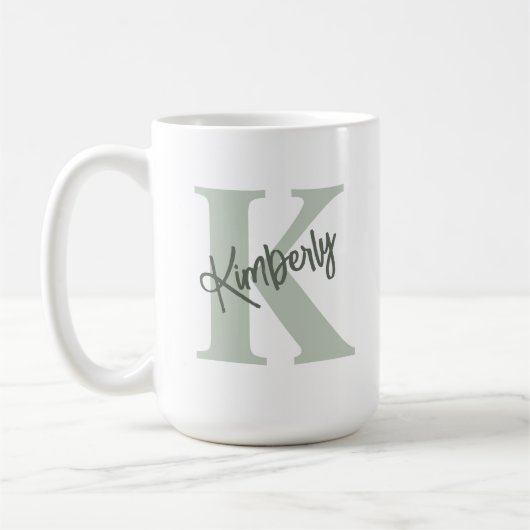 Personalisierter Mit Monogramm Name Kaffeetasse (Links)