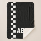 Personalisierter Mit Monogramm Racing Flag Sport T Sherpadecke (Vorderseite)