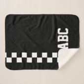 Personalisierter Mit Monogramm Racing Flag Sport T Sherpadecke (Vorderseite (Horizontal))