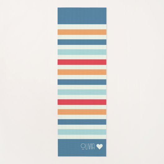 Personalisierter Mit Monogramm Streifen Yogamatte (Vorderseite)