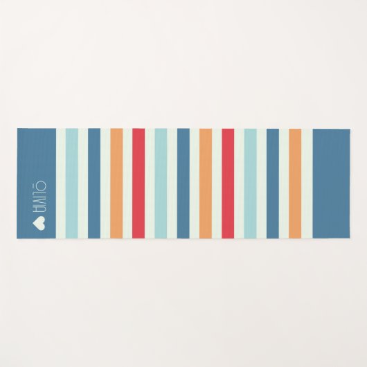 Personalisierter Mit Monogramm Streifen Yogamatte (Vorderseite (Horizontal))