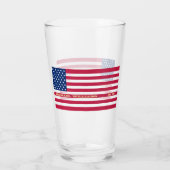 Personalisierter Mit Monogramm US-amerikanischer F Glas (Rückseite)