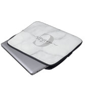 Personalisierter Mit Monogramm weißer und grauer M Laptopschutzhülle (Vorne Knopf)