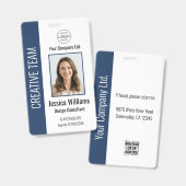 Personalisierter Mitarbeiter Ausweis Blau für Unte (Vorder- & Rückseite)