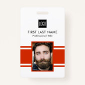 Personalisierter Mitarbeiter | Foto der Roten Logo Ausweis (Vorderseite)