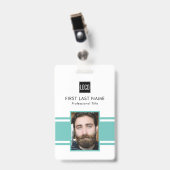 Personalisierter Mitarbeiter | Foto des aquamarine Ausweis (Vorderseite mit Clip)