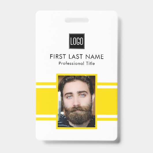 Personalisierter Mitarbeiter | Foto für Gelbe Logo Ausweis (Vorderseite)