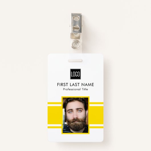 Personalisierter Mitarbeiter | Foto für Gelbe Logo Ausweis (Vorderseite mit Klammer)