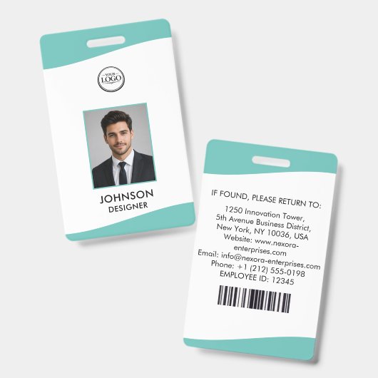 Personalisierter Mitarbeiter-ID-Ausweis Ausweis (Vorder- & Rückseite)