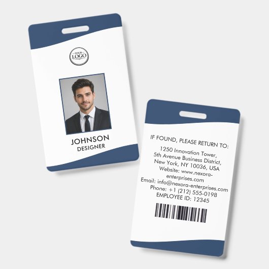 Personalisierter Mitarbeiter-ID-Ausweis Ausweis (Vorder- & Rückseite)
