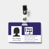 personalisierter Mitarbeiter-ID-Ausweis mit QR-Cod Ausweis (Vorderseite mit Clip)