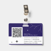 personalisierter Mitarbeiter-ID-Ausweis mit QR-Cod Ausweis (Rückseite mit Clip)