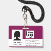 Personalisierter Mitarbeiter-ID-Ausweis mit QR-Cod Ausweis (Vorderseite mit Lanyard)