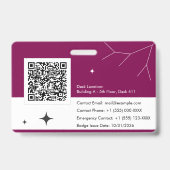 Personalisierter Mitarbeiter-ID-Ausweis mit QR-Cod Ausweis (Rückseite)