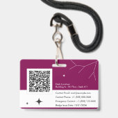 Personalisierter Mitarbeiter-ID-Ausweis mit QR-Cod Ausweis (Rückseite mit Lanyard)