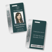 Personalisierter Mitarbeiter im Unternehmen Silver Ausweis (Front & Back)