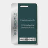 Personalisierter Mitarbeiter im Unternehmen Silver Ausweis (Back)