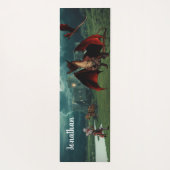 Personalisierter mittelalterlicher Drache und Ritt Yogamatte (Rückseite)