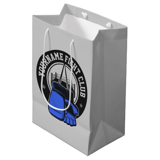 Personalisierter MIXED MARTIAL ARTS Mixed Martial Mittlere Geschenktüte (Vorderseite Schrägansicht)