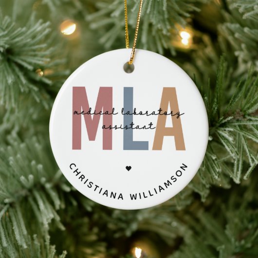 Personalisierter MLA Medical Laborant Keramik Ornament (Baum)