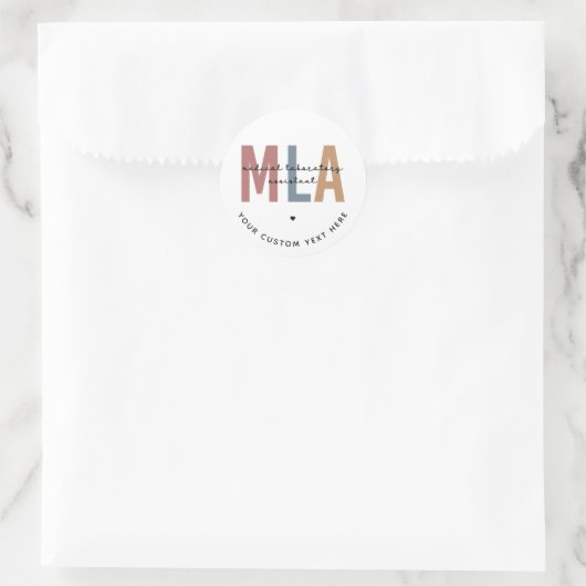Personalisierter MLA Medical Laborant Runder Aufkleber (Tasche)