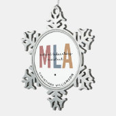 Personalisierter MLA Medical Laborant Schneeflocken Zinn-Ornament (Rechts)