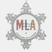Personalisierter MLA Medical Laborant Schneeflocken Zinn-Ornament (Vorderseite)