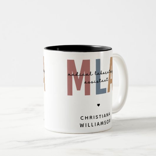 Personalisierter MLA Medical Laborant Zweifarbige Tasse (VorderseiteRechts)