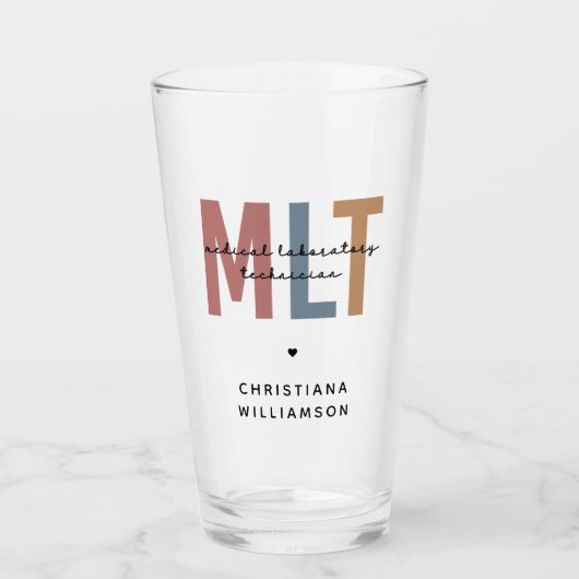 Personalisierter MLT Medizinischer Labortechniker Glas (Vorderseite)
