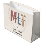 Personalisierter MLT Medizinischer Labortechniker Große Geschenktüte (Rückseite Schrägansicht)