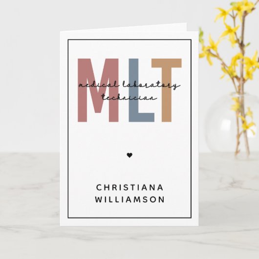 Personalisierter MLT Medizinischer Labortechniker Karte (Gelbe Blume)