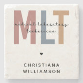 Personalisierter MLT Medizinischer Labortechniker Steinuntersetzer (Vorderseite)