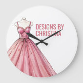 Personalisierter Mode Designer Stylist Graduate Große Wanduhr (Vorderseite)