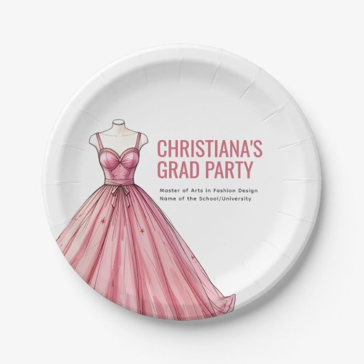 Personalisierter Mode Designer Stylist Graduate Pappteller (Vorderseite)