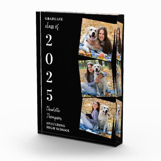 Personalisierter moderner Abschluss Keepake Collag Fotoblock (Rechts)