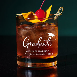 Personalisierter moderner Abschluss Whiskyglas