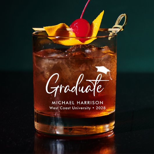 Personalisierter moderner Abschluss Whiskyglas