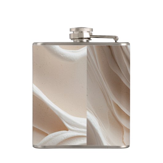 Personalisierter, moderner Abstrakter Cremwirbel Flachmann (Rückseite)