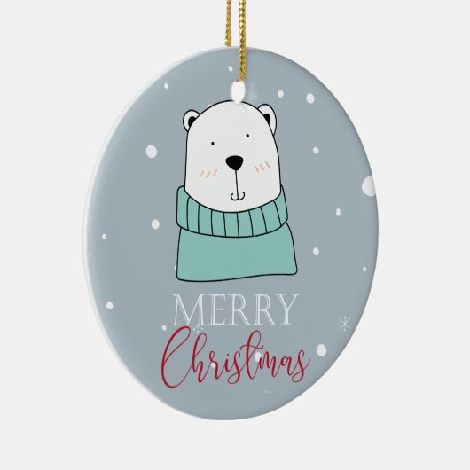 Personalisierter moderner Bär Keramik Ornament (Rechts)