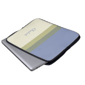 Personalisierter, moderner blauer cremefarbener Fa Laptopschutzhülle (Vorne Knopf)