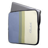 Personalisierter, moderner blauer cremefarbener Fa Laptopschutzhülle (Vorderseite Links)