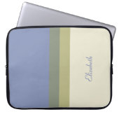 Personalisierter, moderner blauer cremefarbener Fa Laptopschutzhülle (Vorderseite)