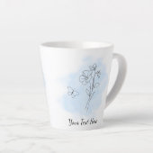 Personalisierter moderner blauer Wasserfarben-Kaff Milchtasse (Rechte Ecke)