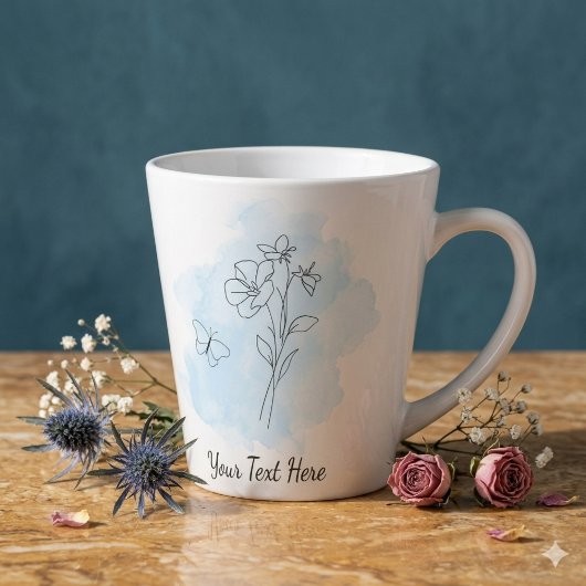 Personalisierter moderner blauer Wasserfarben-Kaff Milchtasse