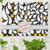 Personalisierter, moderner Blume warm ombre print Geschirrtuch (Gefaltet)