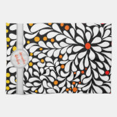 Personalisierter, moderner Blume warm ombre print Geschirrtuch (Horizontal)