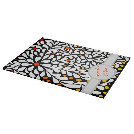 Personalisierter, moderner Blume warm ombre print Schneidebrett (Ecke)